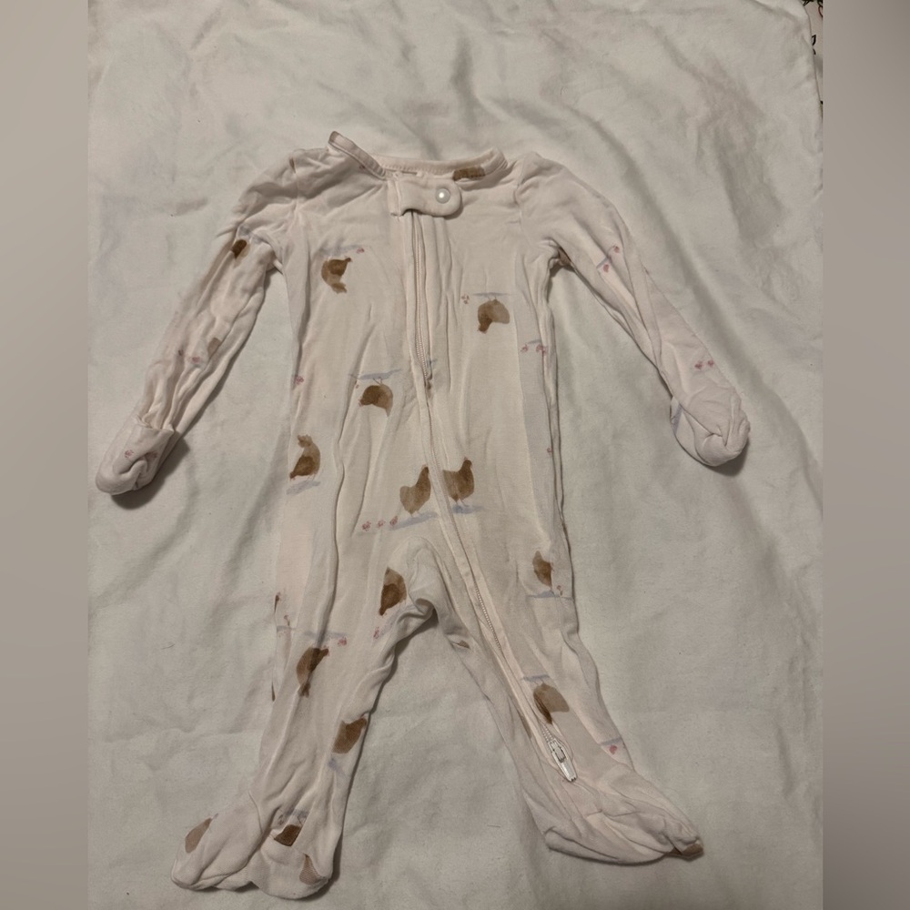 Carter's Cream and Brown Kids Footie